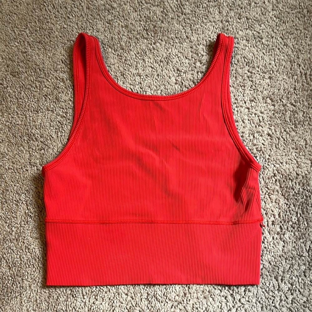 Lululemon Power Pivot Ribbed Tank - Carnation Red - no tags rarely worn